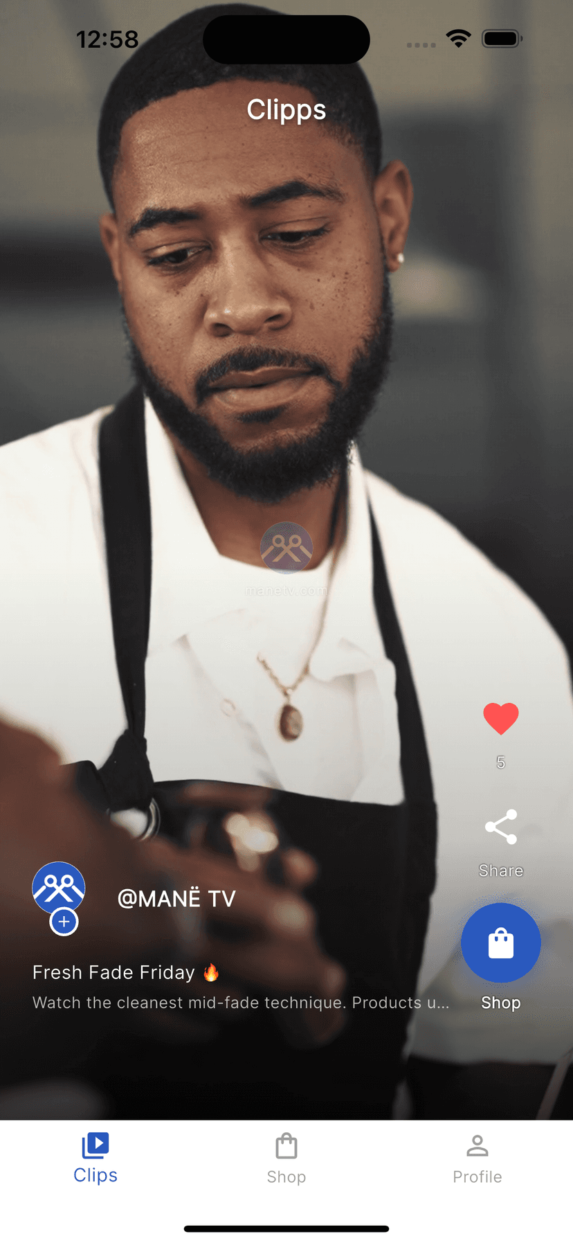 MANË TV livestream barber shopping experience
